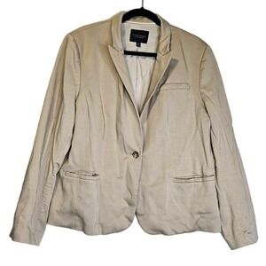 Banana Republic 18 Khaki Classic Blazer Career Classic Single Button Jacket